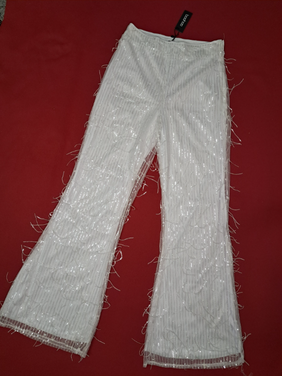 Boohoo bele pantalone slika #5