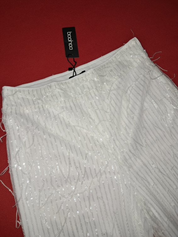 Boohoo bele pantalone slika #2