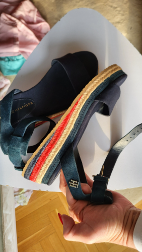 Tommy Hilfiger teget spagerica sandale