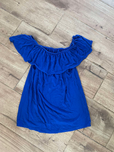 Royal blue off shoulder majica thumbnail #3