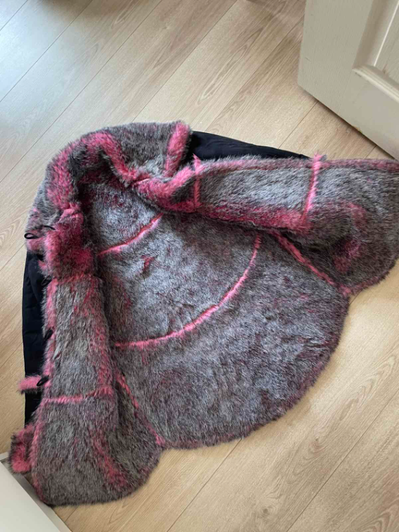 Roze bunda od veštačkog krzna  slika #4