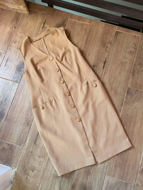 Vintage krem haljina slika #1