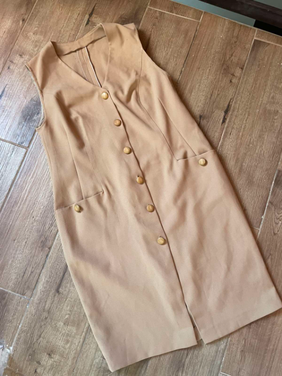 Vintage krem haljina slika #2