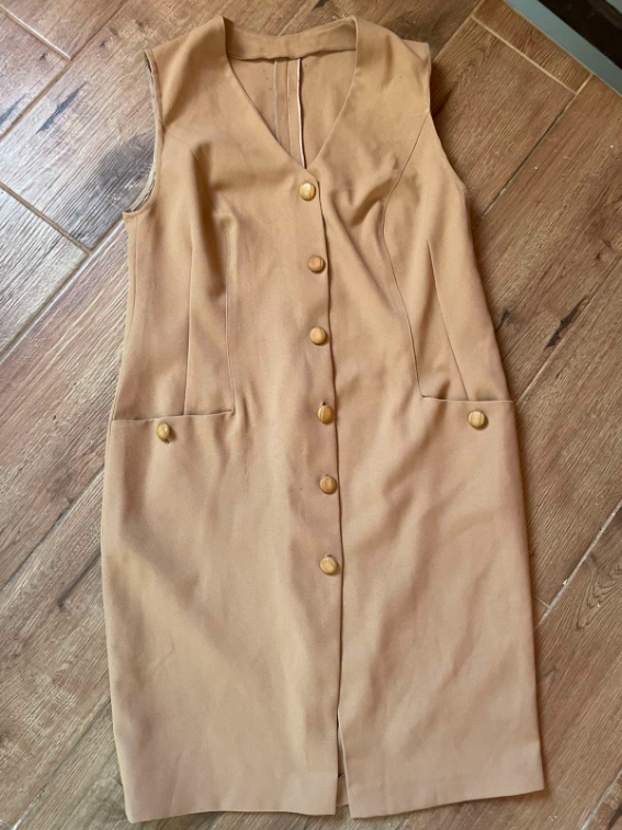 Vintage krem haljina slika #3