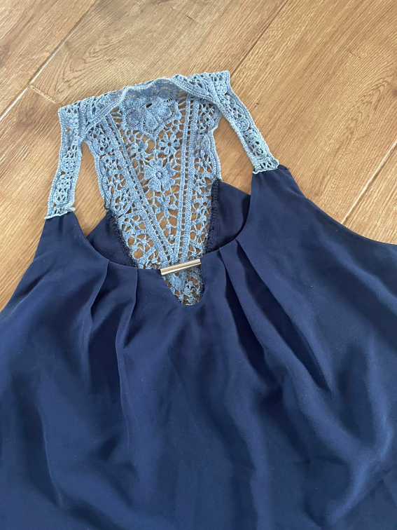 Boho lepršava majica sa čipkom slika #5