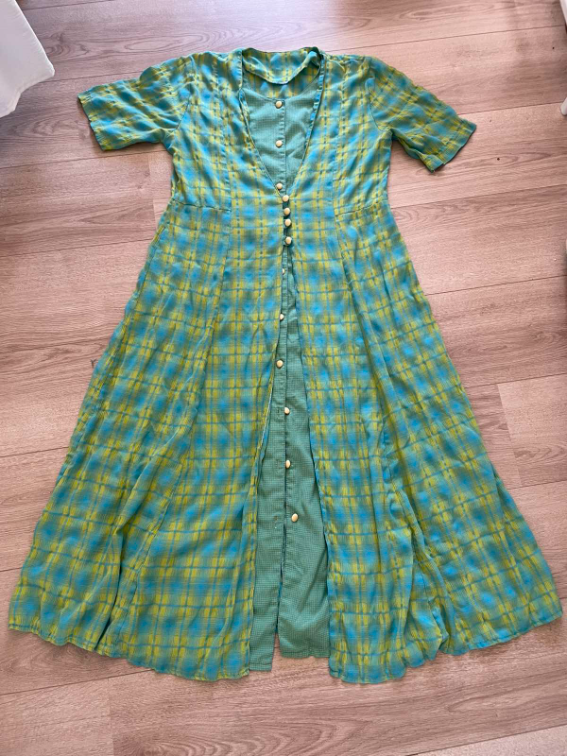 Vintage dvoslojna haljina  slika #2