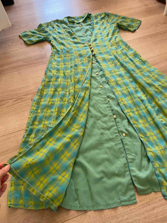 Vintage dvoslojna haljina  slika #4