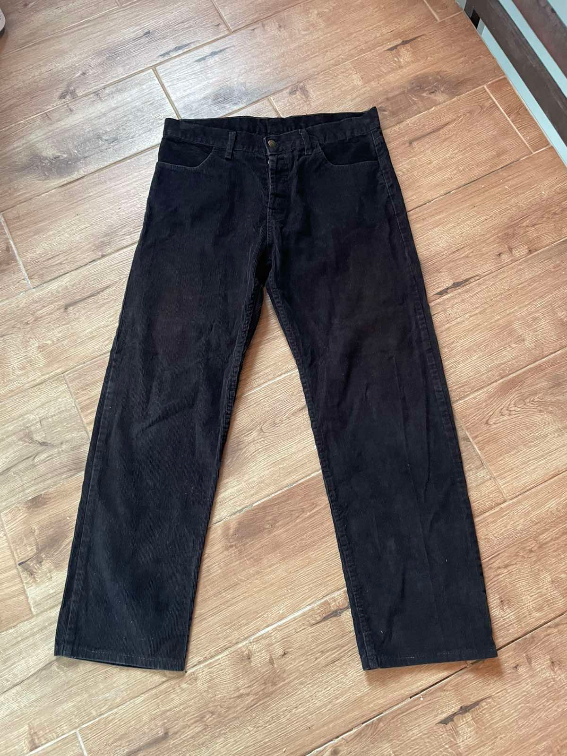 Crne somotske muške pantalone  slika #2