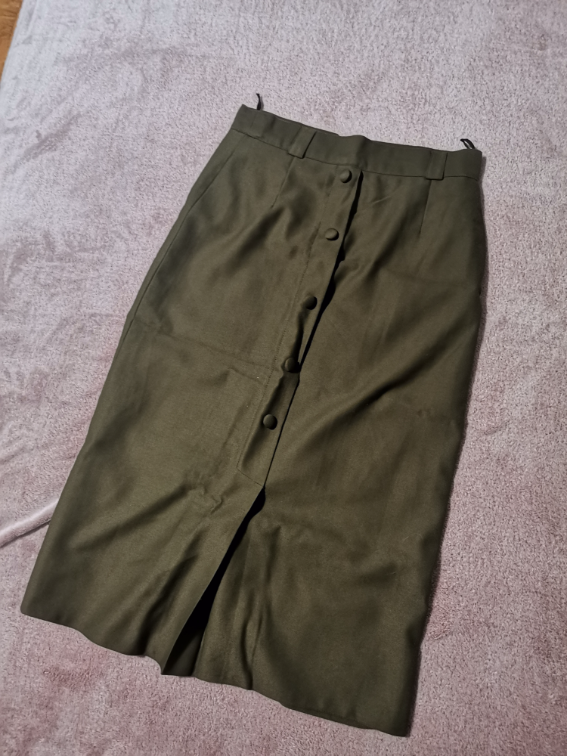 Midi maslinasta suknja slika #1
