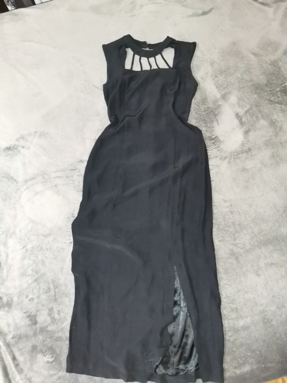 Midi crna haljina slika #2