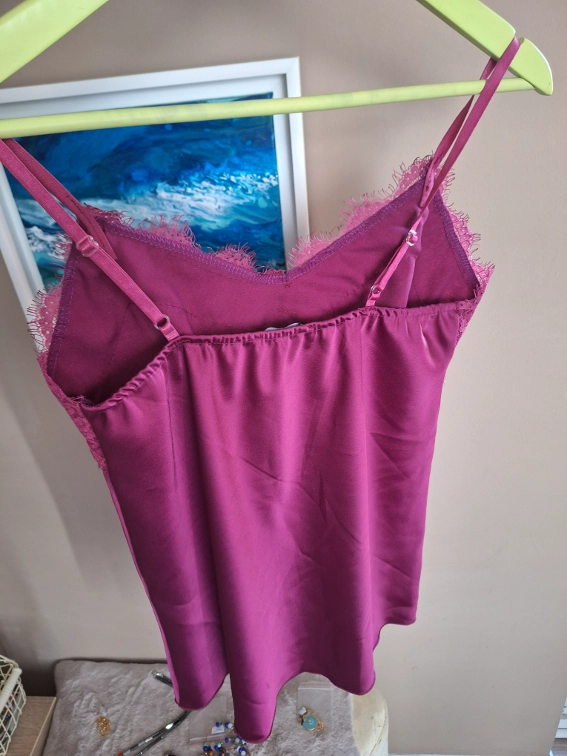 Ciklama bluza sa cipkom slika #4