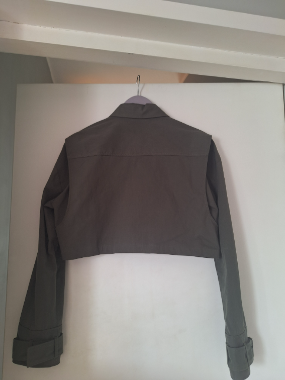 Zara maslinasta crop kosulja slika #5