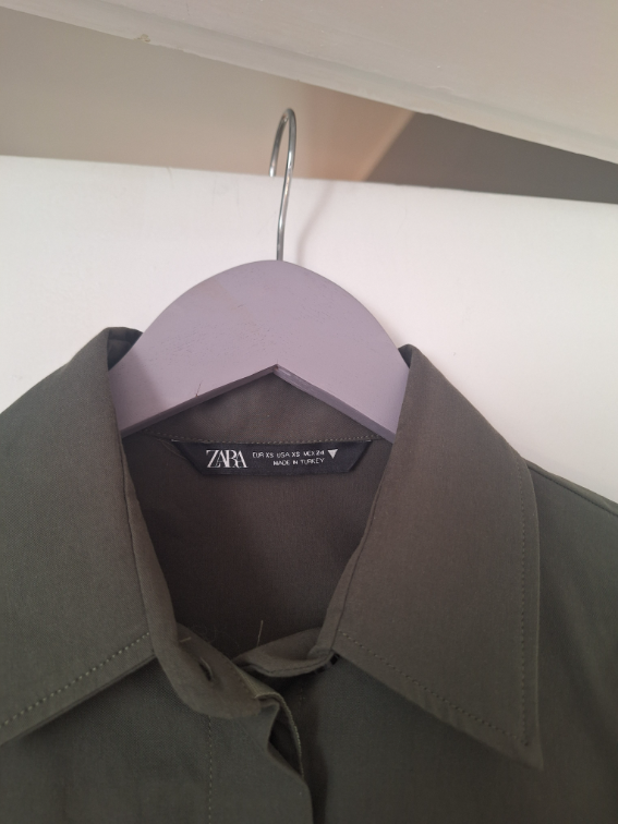 Zara maslinasta crop kosulja slika #2