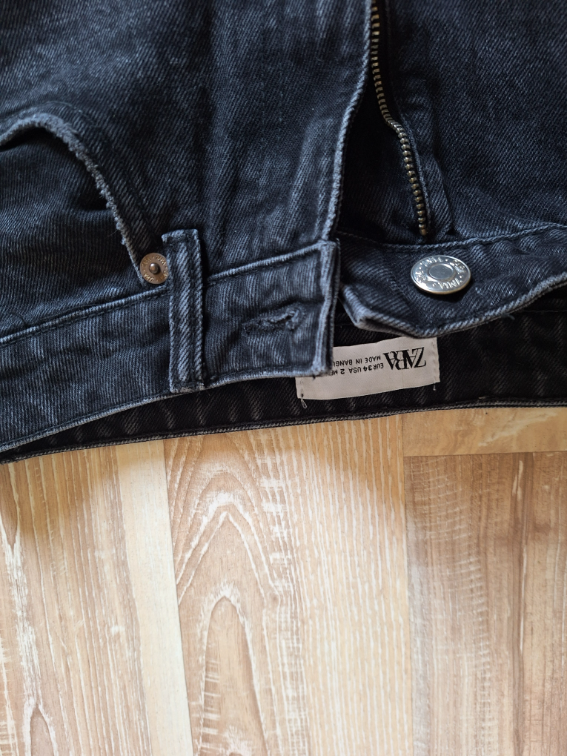 Zara mom jeans crne farmerke slika #2