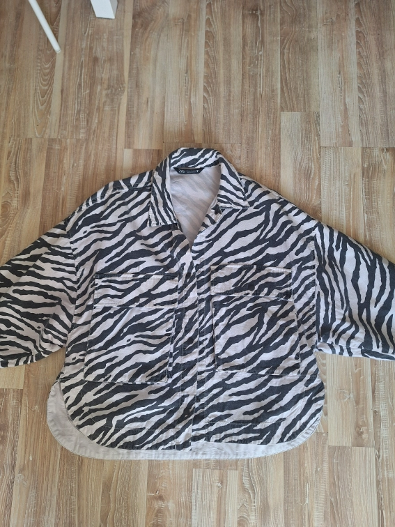 Zebrasta zara platnena jakna slika #1