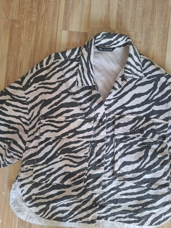 Zebrasta zara platnena jakna slika #4