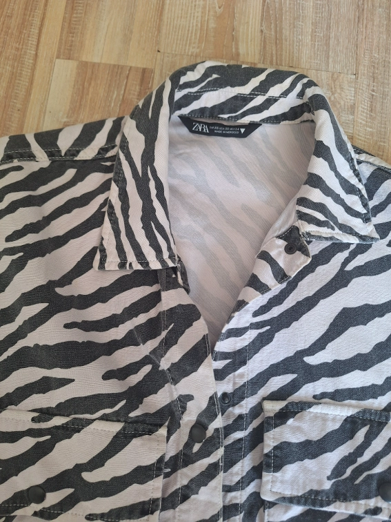 Zebrasta zara platnena jakna slika #3