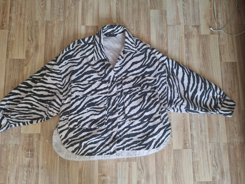 Zebrasta zara platnena jakna slika #2