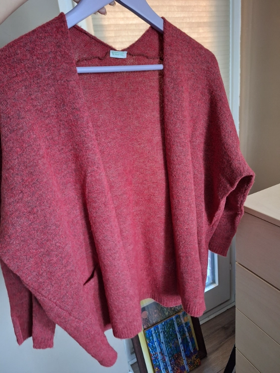 Benetton crveni pastelni kardigan slika #5