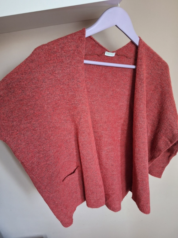Benetton crveni pastelni kardigan slika #3