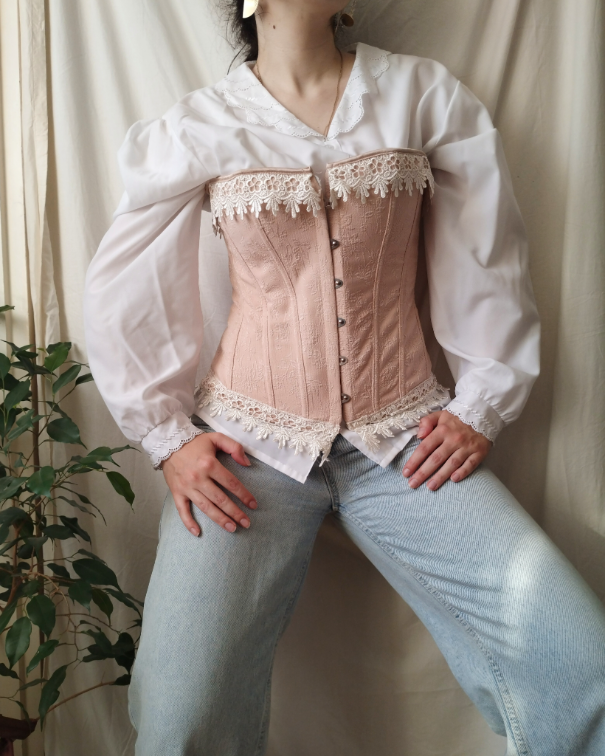 Vintage oversized košulja sa čipkom slika #5