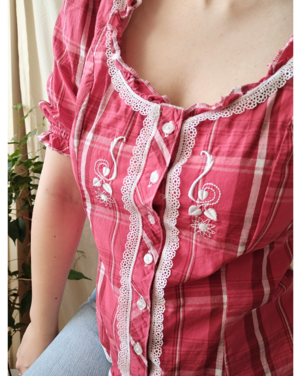 Dirndl košulja sa cvetnim vezom  slika #2