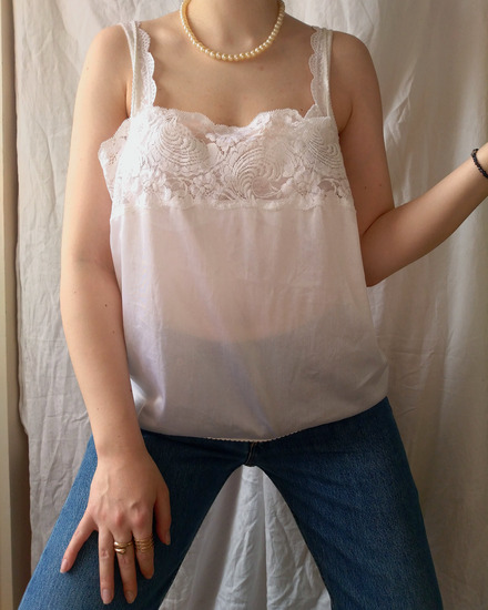 Vintage YESSICA (C&A) čipkasta majica slika #1