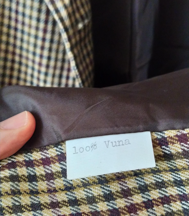 Vintage karirani sako od vune slika #4