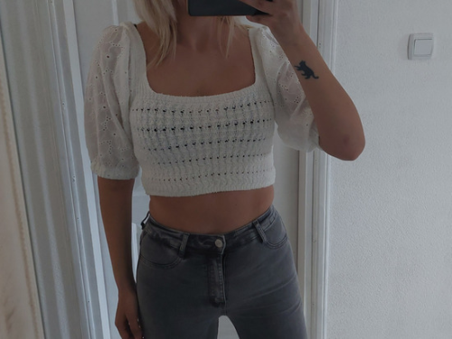 Zara boho crop sa puf rukavima
