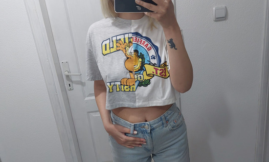 Bershka crop Garfield majica slika #1