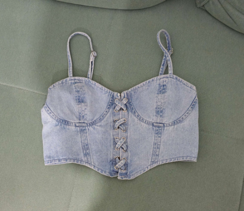 Bershka crop teksas korset S / M