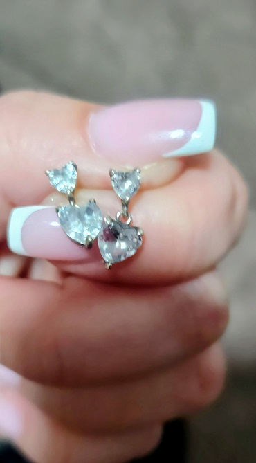 Srebrne minđuše srce slika #2