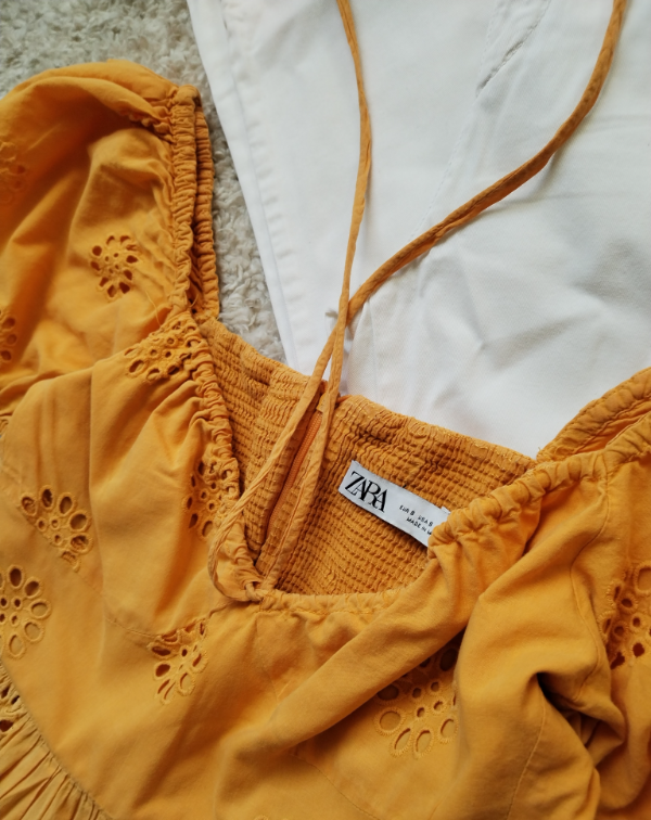 ZARA boho haljina sa vezom ☆ S ☆ Pamuk slika #2