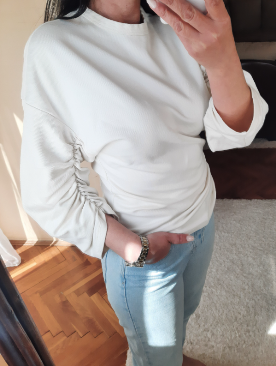 ZARA asimetricna duks bluza slika #2