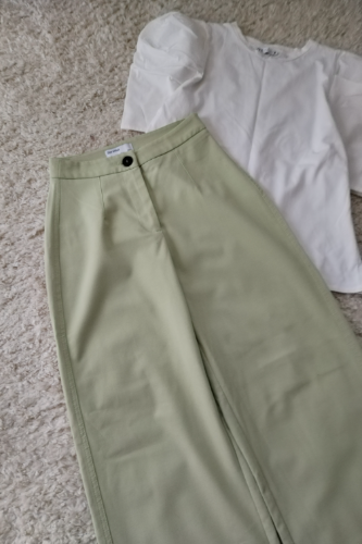 BERSHKA ☆ pastelno zelene pantalone duboke ☆ thumbnail #2