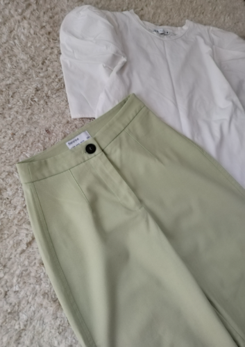 BERSHKA ☆ pastelno zelene pantalone duboke ☆ thumbnail #3