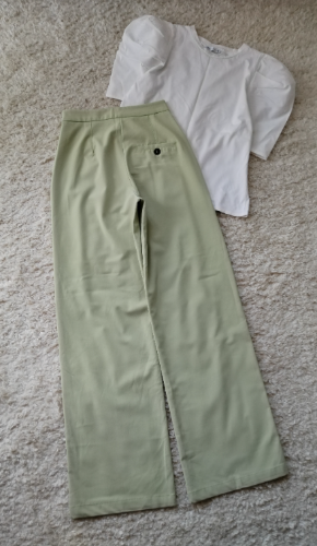 BERSHKA ☆ pastelno zelene pantalone duboke ☆ thumbnail #5