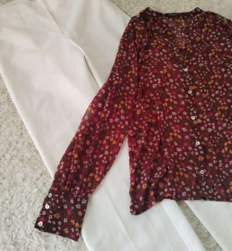 STRADIVARIUS bordo cvetna kosulja boho  thumbnail #2