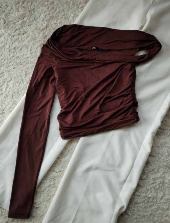 ZARA top sa jednim rukavom slika #4