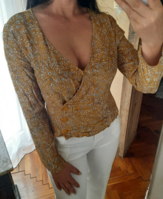 H&M pastelna cvetna bluza  slika #4