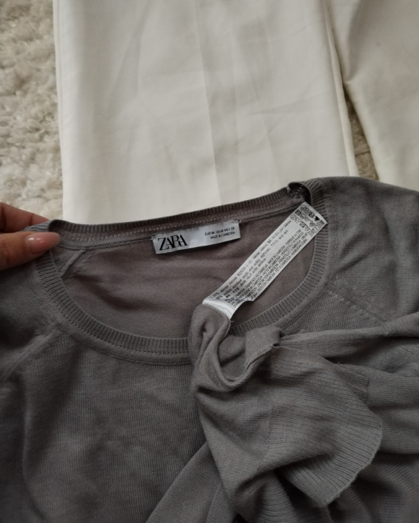 ZARA pastelno siva bluzica slika #2