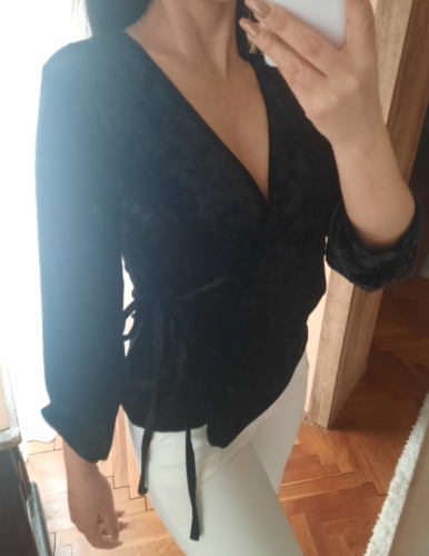KOTON plišana bluza na preklop