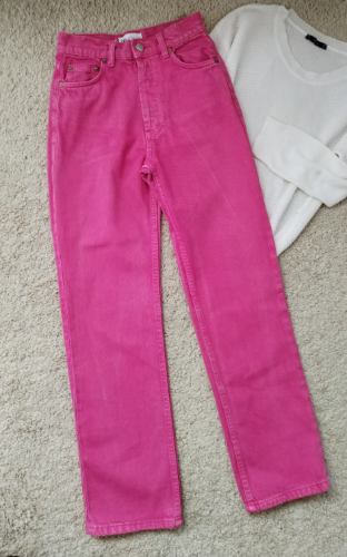 ZARA roze farmerke hight waist XS thumbnail #3