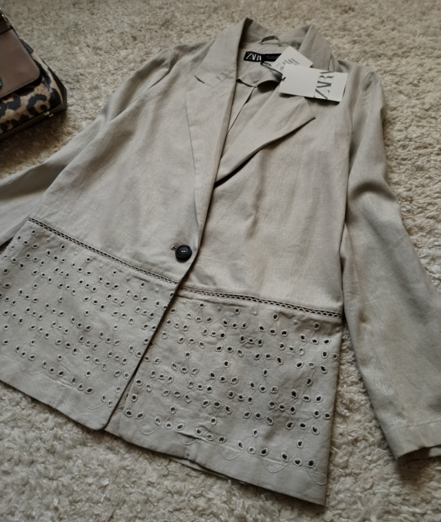 ZARA sako sa vezom Novo ☆ Lan/Viskoza ☆38/40 slika #1