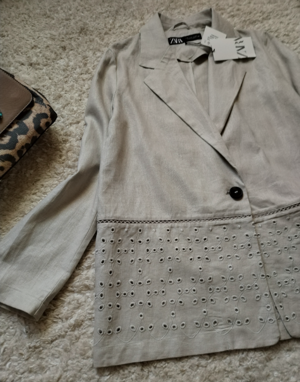 ZARA sako sa vezom Novo ☆ Lan/Viskoza ☆38/40 slika #5