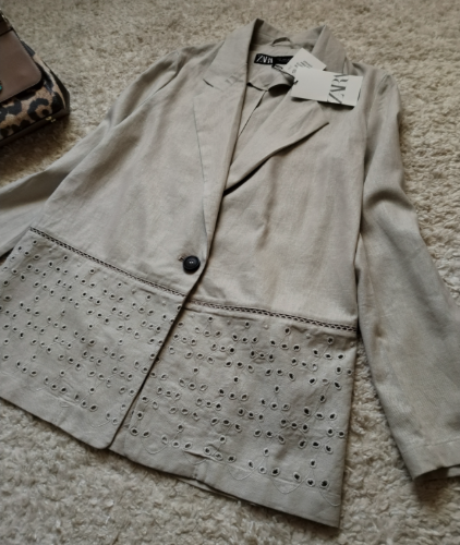 ZARA sako sa vezom Novo ☆ Lan/Viskoza ☆38/40