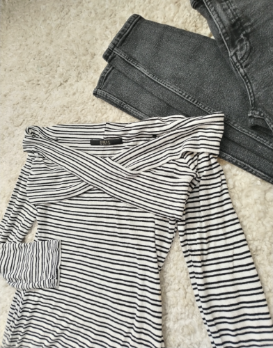 GUESS bluza rebrasti materijal na pruge 