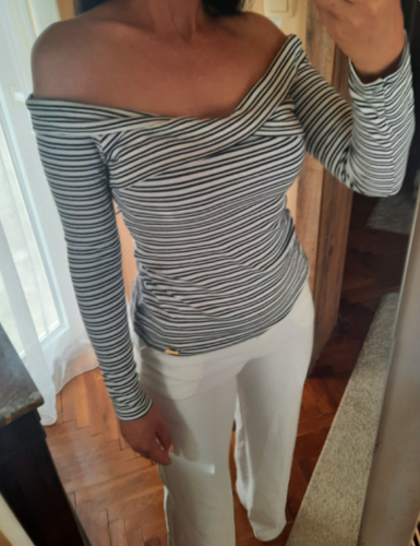 GUESS bluza rebrasti materijal na pruge  thumbnail #2