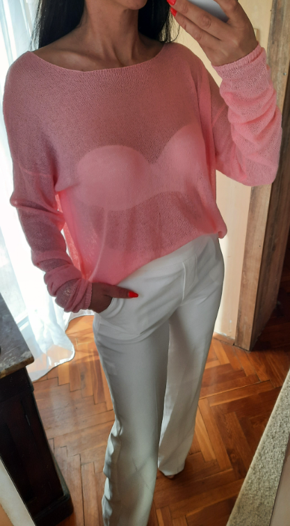 BERSHKA končana bluza roza  slika #1