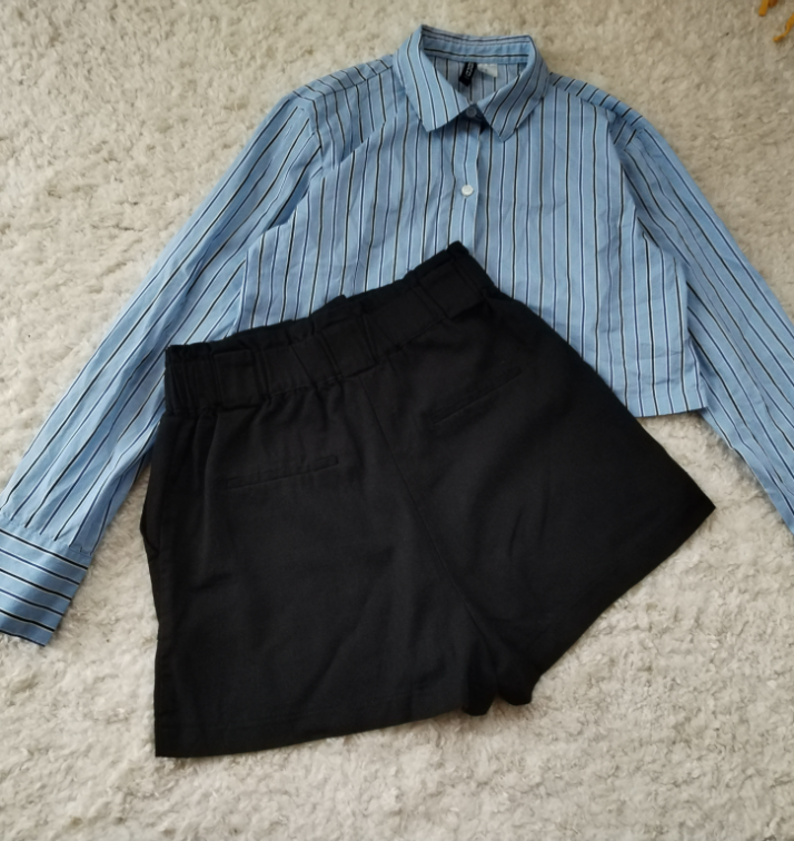 RESERVED linen blend šorc prelep slika #2